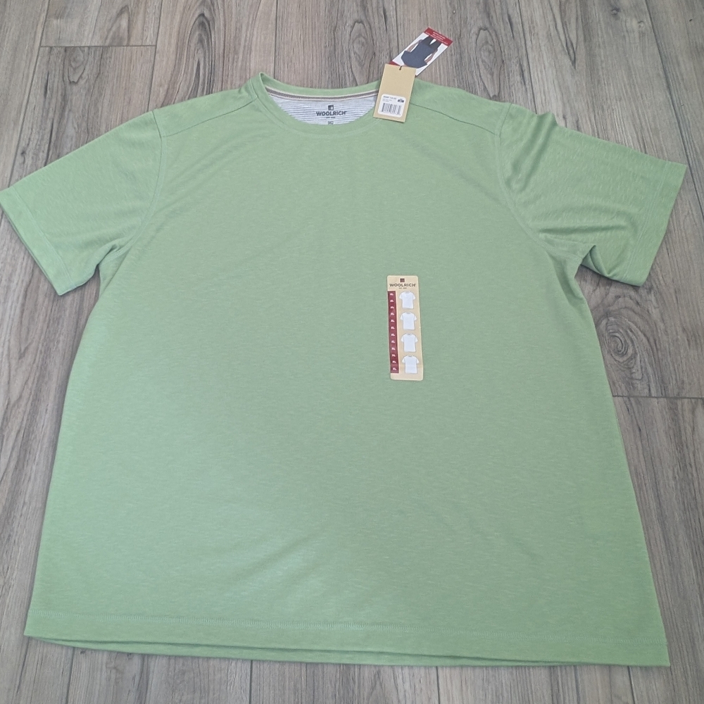 Woolrich Green Short Sleeve Tee Soft Cotton Blend Shirt Sz XL NWT